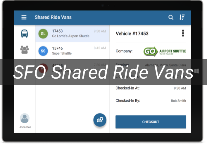 An image of the SFO Shared Ride Vans application